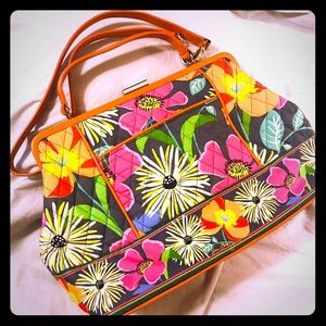 Barbara Satchel Tote Handbag. Jazzy Blooms